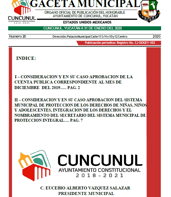 Gaceta No. 20